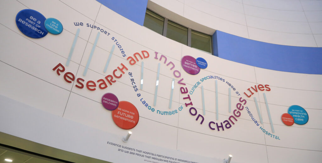 A mural depicted a research and innovation helix mural