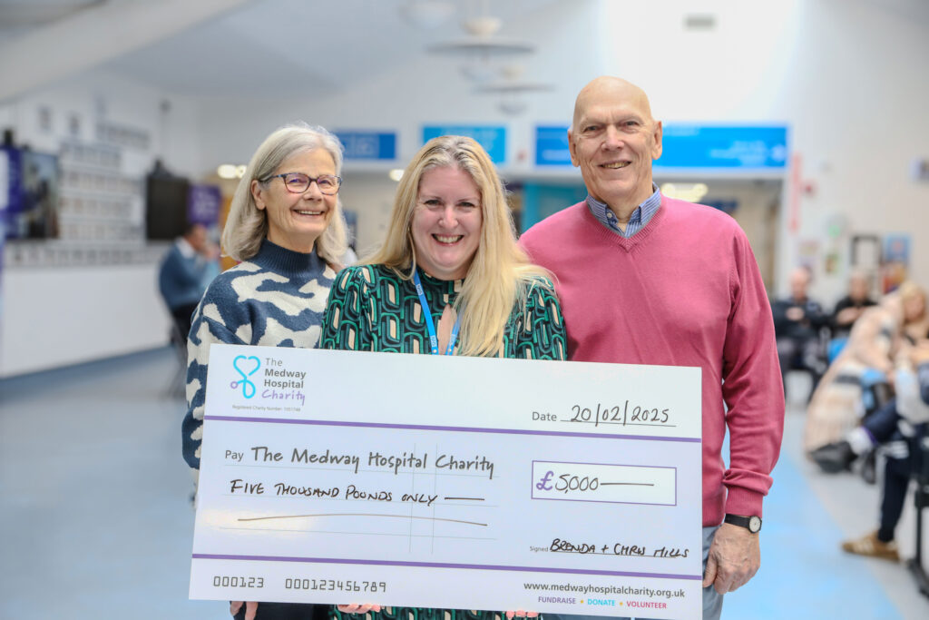 Chris and Brenda Mills with Charity and Fundraising Manager Donna Law