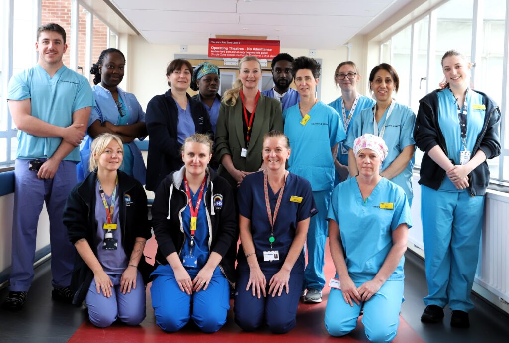 Group shot of Medway ODPs posing in the hospital corridor