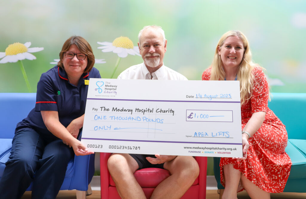 Gary Ager Cheque Presentation - Louise Farrow, Gary Ager and Donna Law