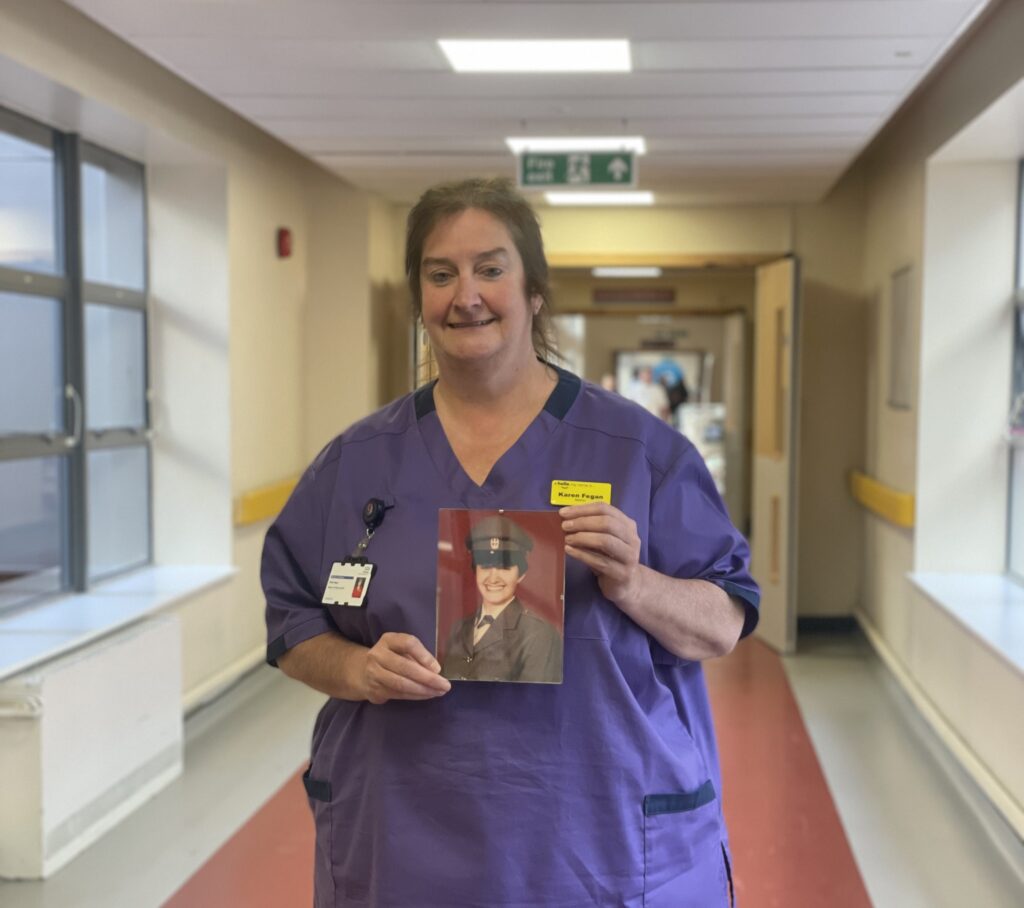 Karen Fegan holding photo